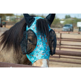 Schulz Equine Lycra Fly Mask- Turquoise Howdy