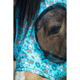 Schulz Equine Lycra Fly Mask- Turquoise Howdy