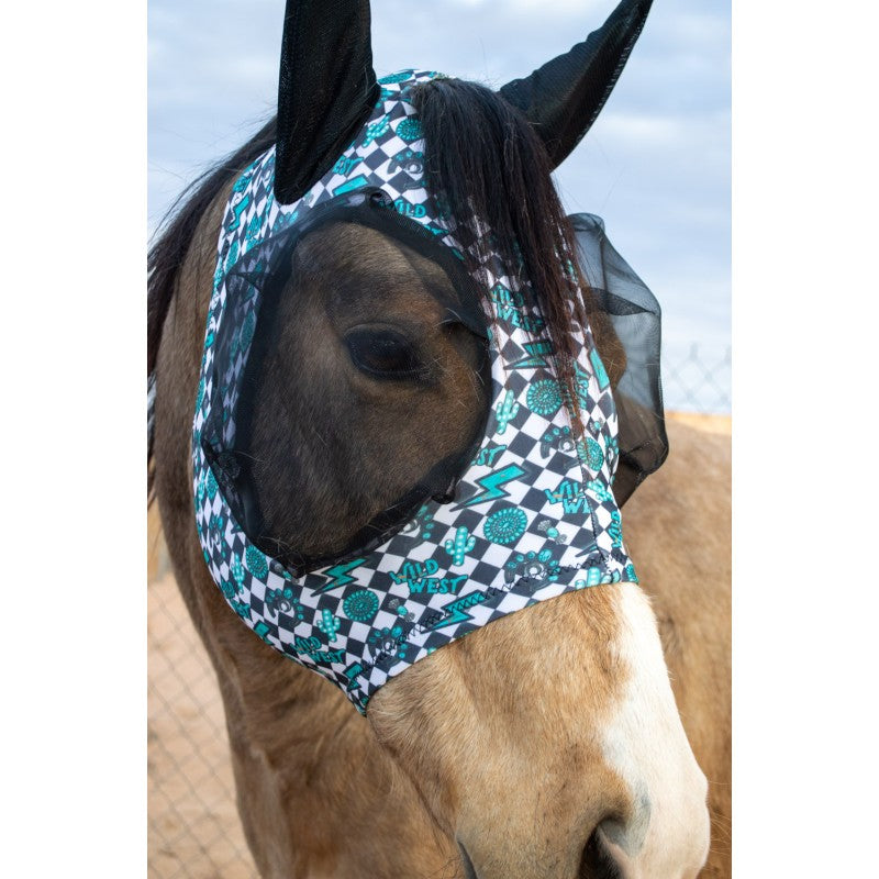 Schulz Equine Lycra Fly Mask- Turquoise Glass