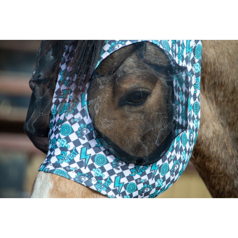 Schulz Equine Lycra Fly Mask- Turquoise Glass