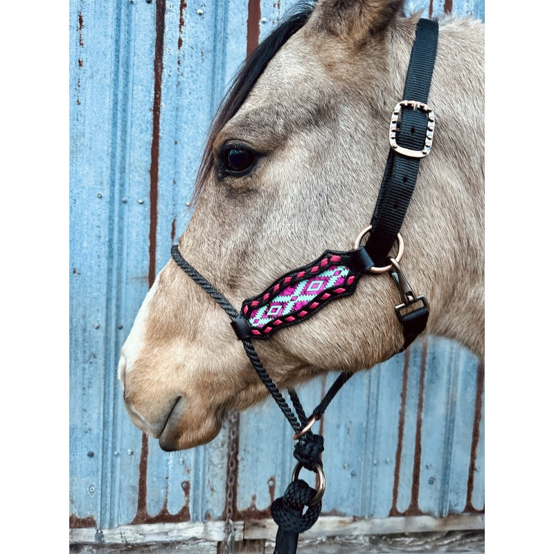 Schulz Equine Pink Aztec Lariat Nose Halter