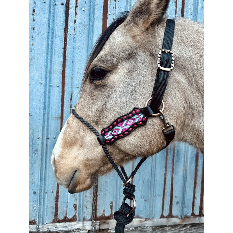 Schulz Equine Pink Aztec Lariat Nose Halter