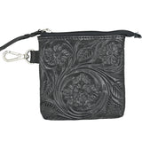 Rafter T Ranch Co Black Tooled Coin Purse Set