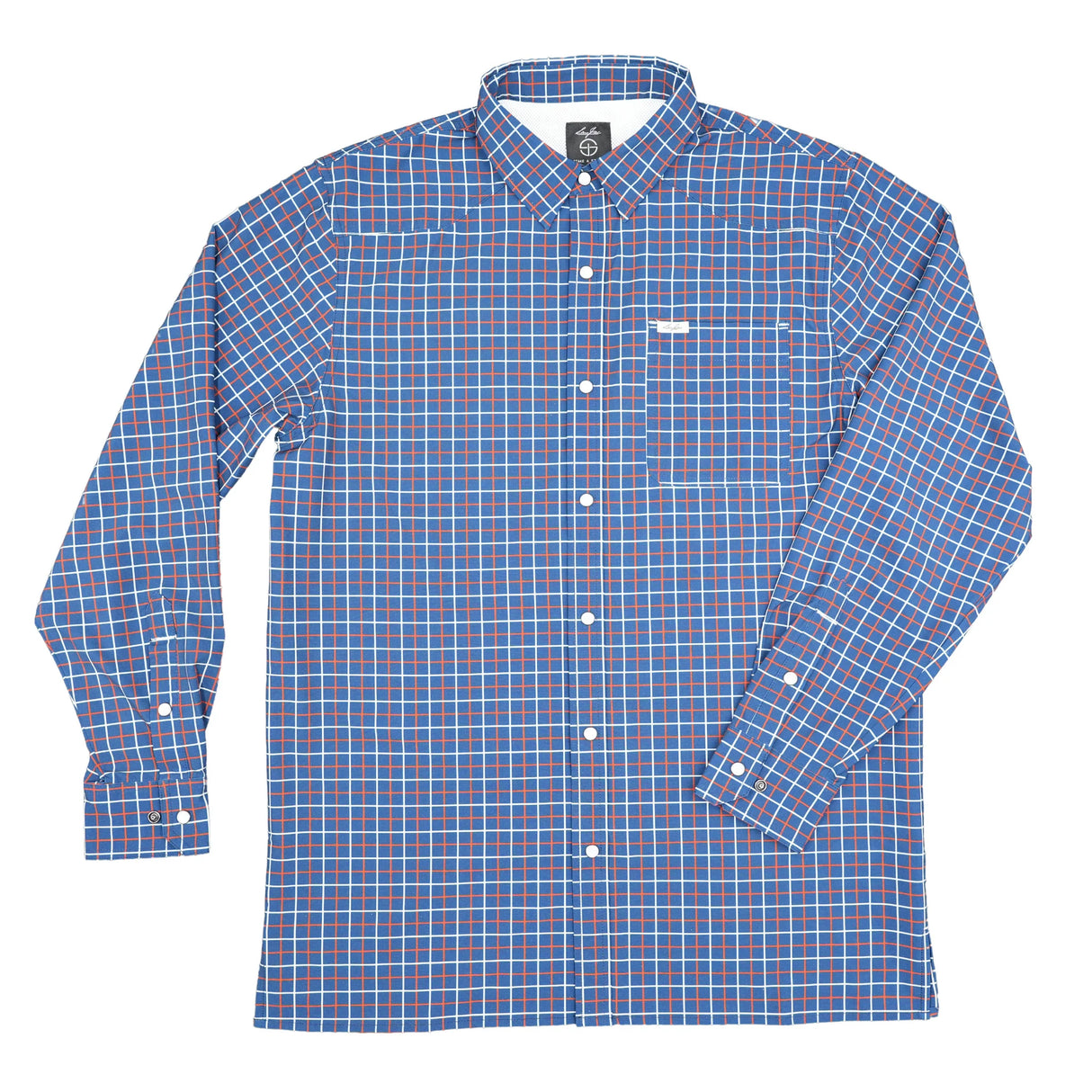 San Jac Men's Long Sleeve Performance Pearl Snap Shirt - Grid