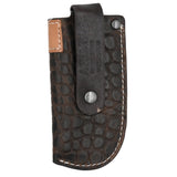 Ariat Small Leather Vertical Knife Sheath with Chocolate Croc Overlay