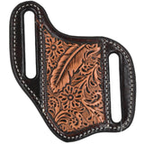 Ariat Chocolate Pancake Knife Sheath with Natural Tooling