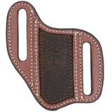Ariat Leather Pancake Knife Sheath with Brown Shield Inlay