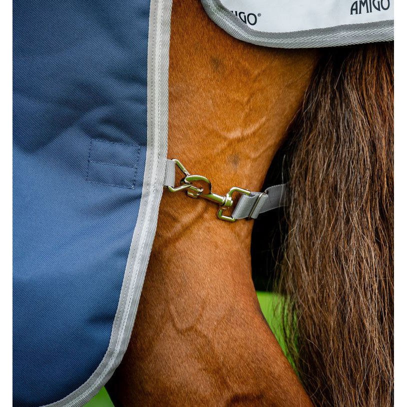 Horseware Amigo Bravo 12 Plus (250g Medium)- Navy/Titanium/Silver