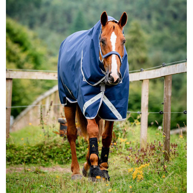 Horseware Amigo Bravo 12 Plus (250g Medium)- Navy/Titanium/Silver