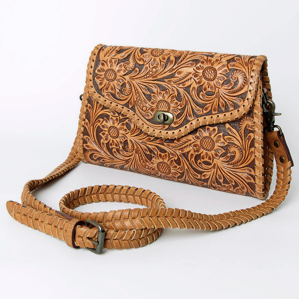 American Darling Tooled Leather Crossbody Purse