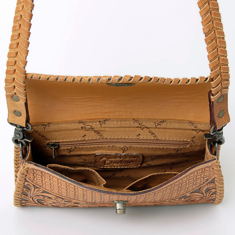 American Darling Tooled Leather Crossbody Purse