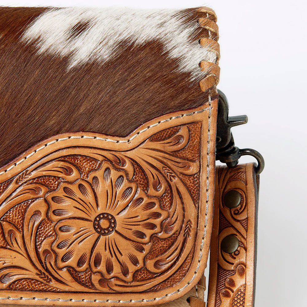 American Darling Tooled Cowhide Crossbody Purse