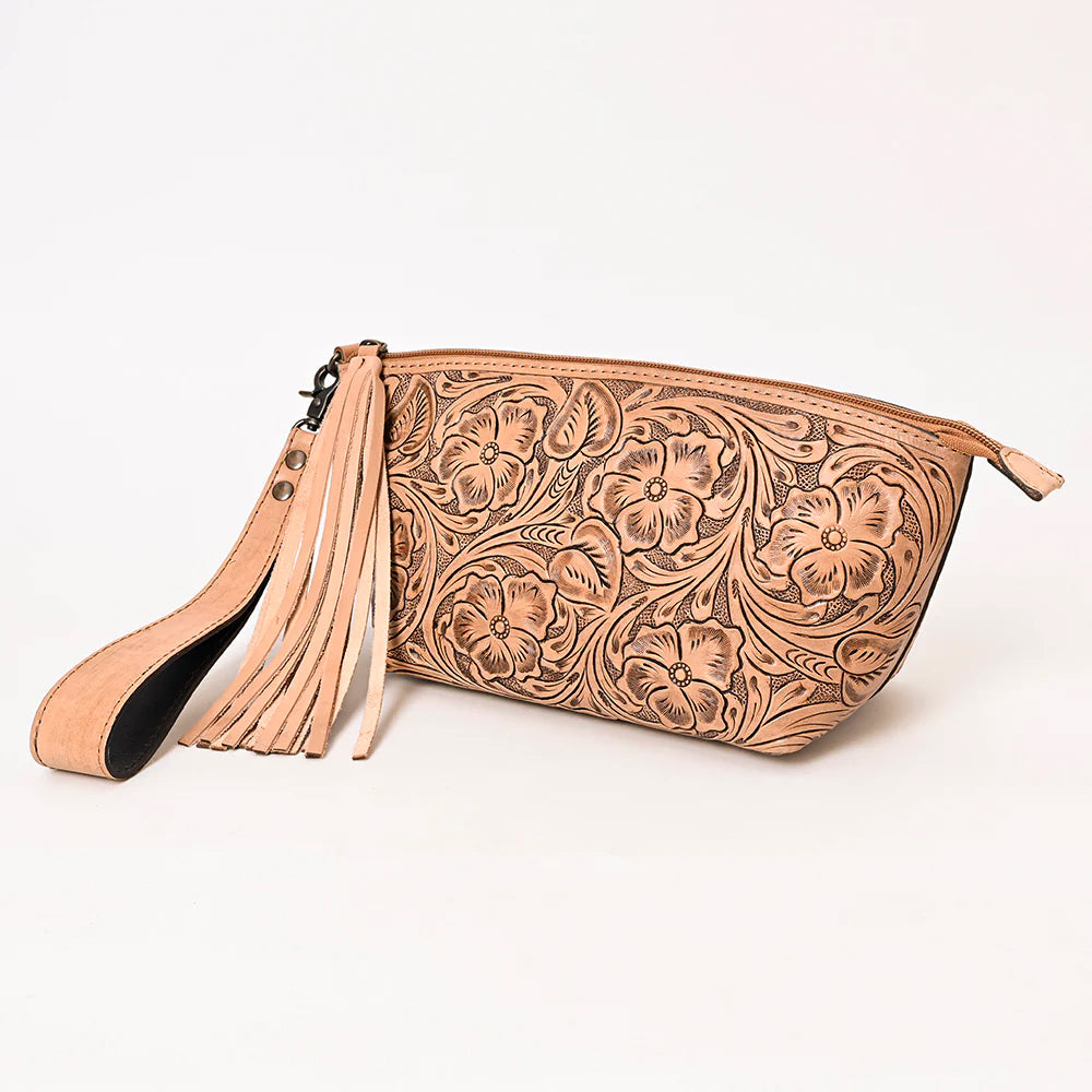 American Darling Floral Tooled Makeup Bag with Wristlet