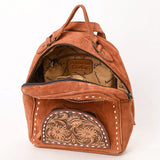 American Darling Rust Suede Mini Backpack with Tooled Pocket