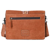 American Darling Rust Suede Crossbody Purse with Tooled Flap