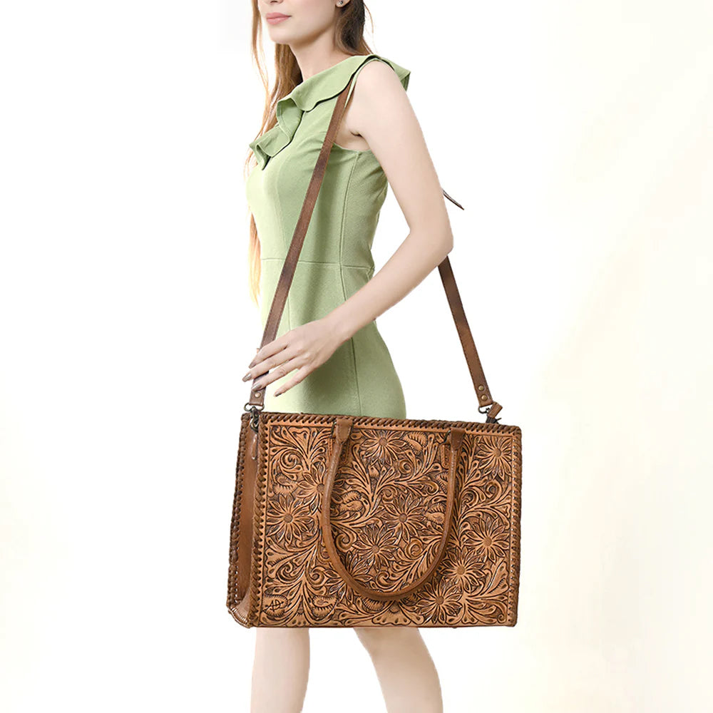 American Darling Floral Tooled Laptop Bag