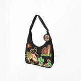 American Darling Embroidered Genuine Suede Hobo Purse