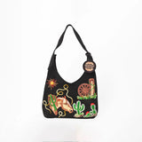 American Darling Embroidered Genuine Suede Hobo Purse