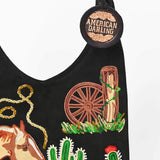 American Darling Embroidered Genuine Suede Hobo Purse
