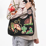 American Darling Embroidered Genuine Suede Hobo Purse