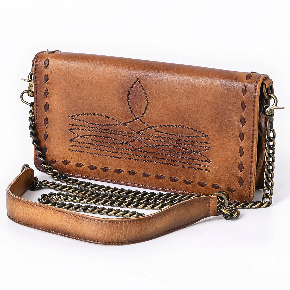 American Darling Bootstitched Crossbody Purse w/ Chain Strap