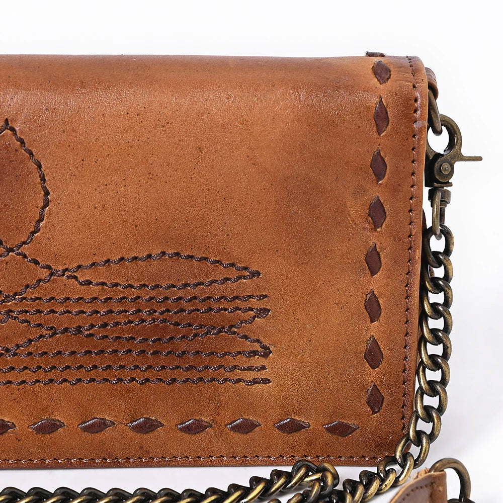 American Darling Bootstitched Crossbody Purse w/ Chain Strap