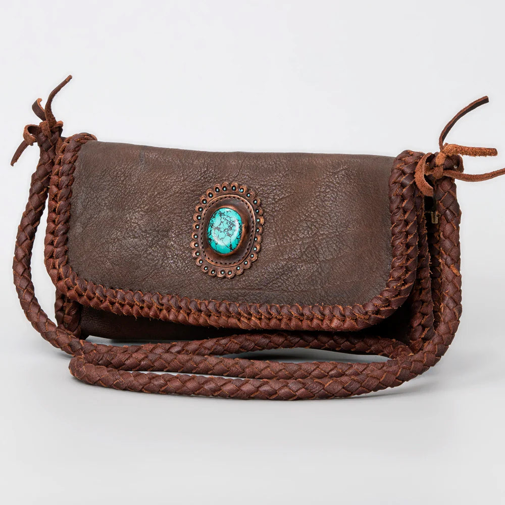 American Darling Mini Chocolate Bag with Turquoise Stone