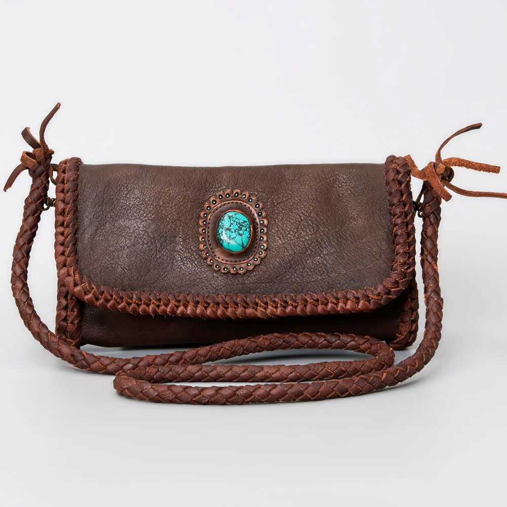 American Darling Mini Chocolate Bag with Turquoise Stone
