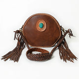 American Darling Leather Canteen Purse with Turquoise Stone