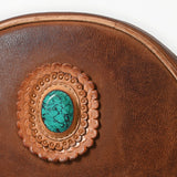 American Darling Leather Canteen Purse with Turquoise Stone
