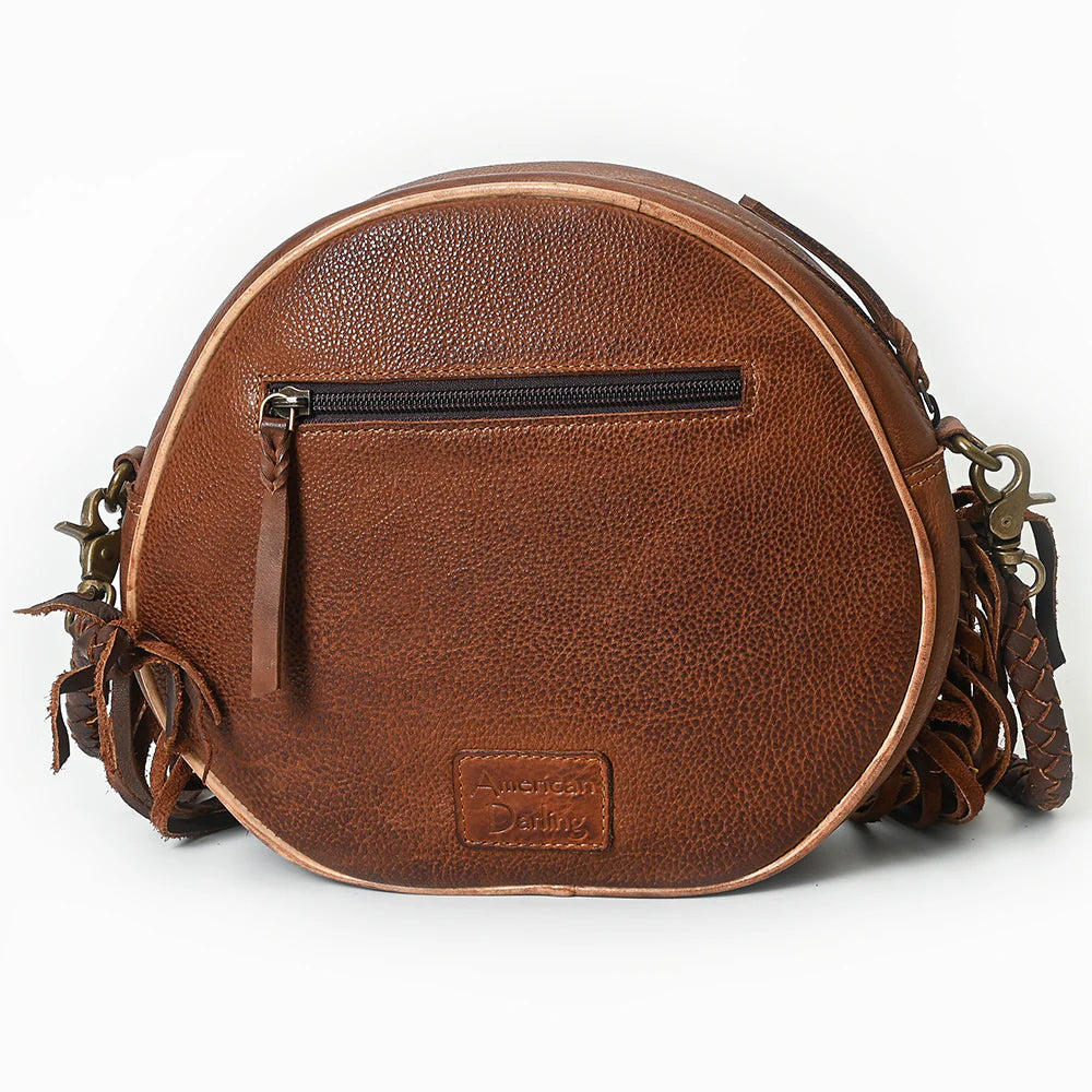 American Darling Leather Canteen Purse with Turquoise Stone