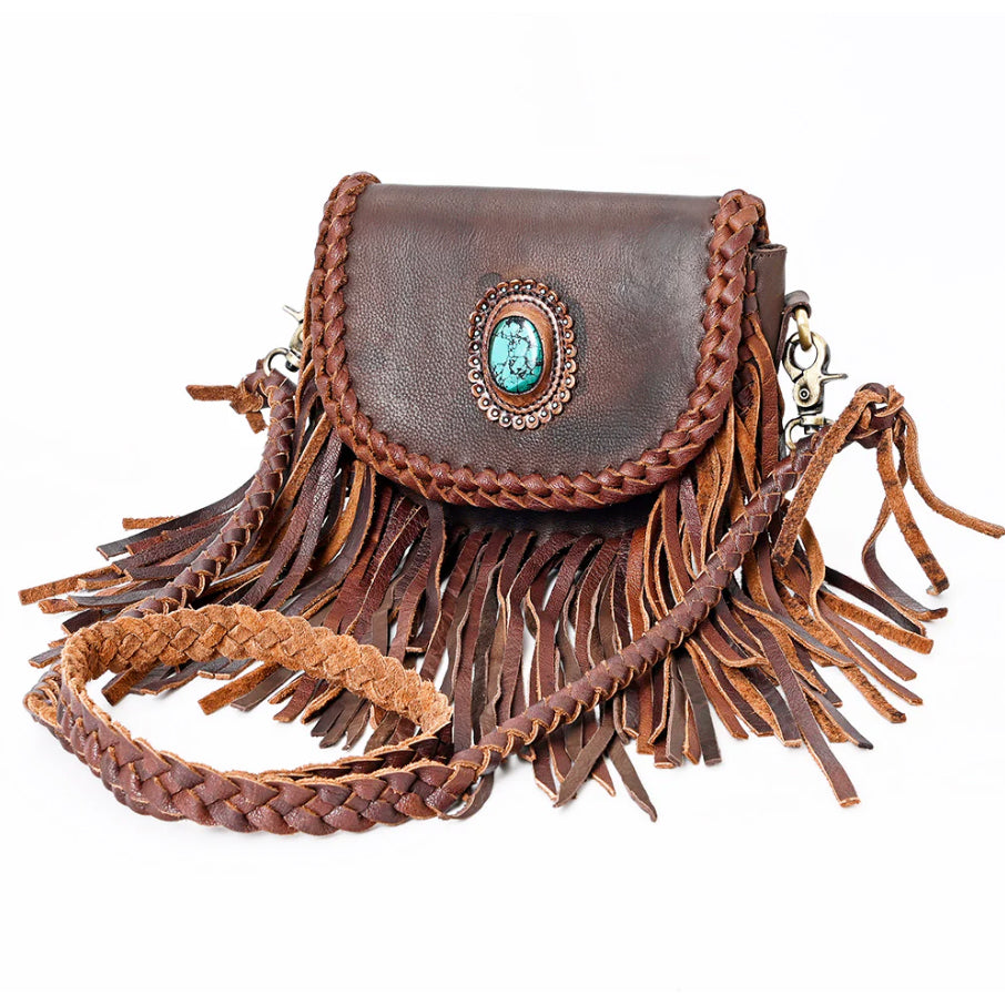 American Darling Turquoise and Fringe Purse