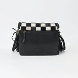 American Darling Checkered Hair on Hide Fringe Purse