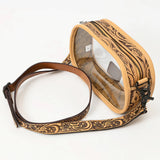American Darling Tooled Leather Accented Clear Stadium Pencil Bag