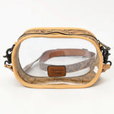 American Darling Tooled Leather Accented Clear Stadium Pencil Bag