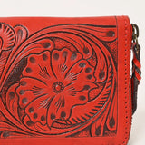 American Darling Red Washed Tooled Leather Wallet