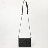 American Darling Black Tooled Leather Crossbody Purse