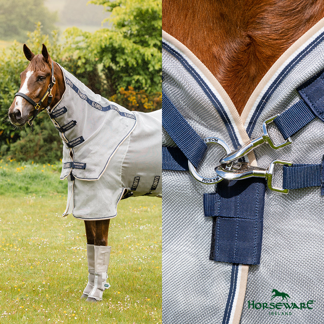 Horseware Rambo Protector Fly Sheet- Silver/Navy/White/Beige