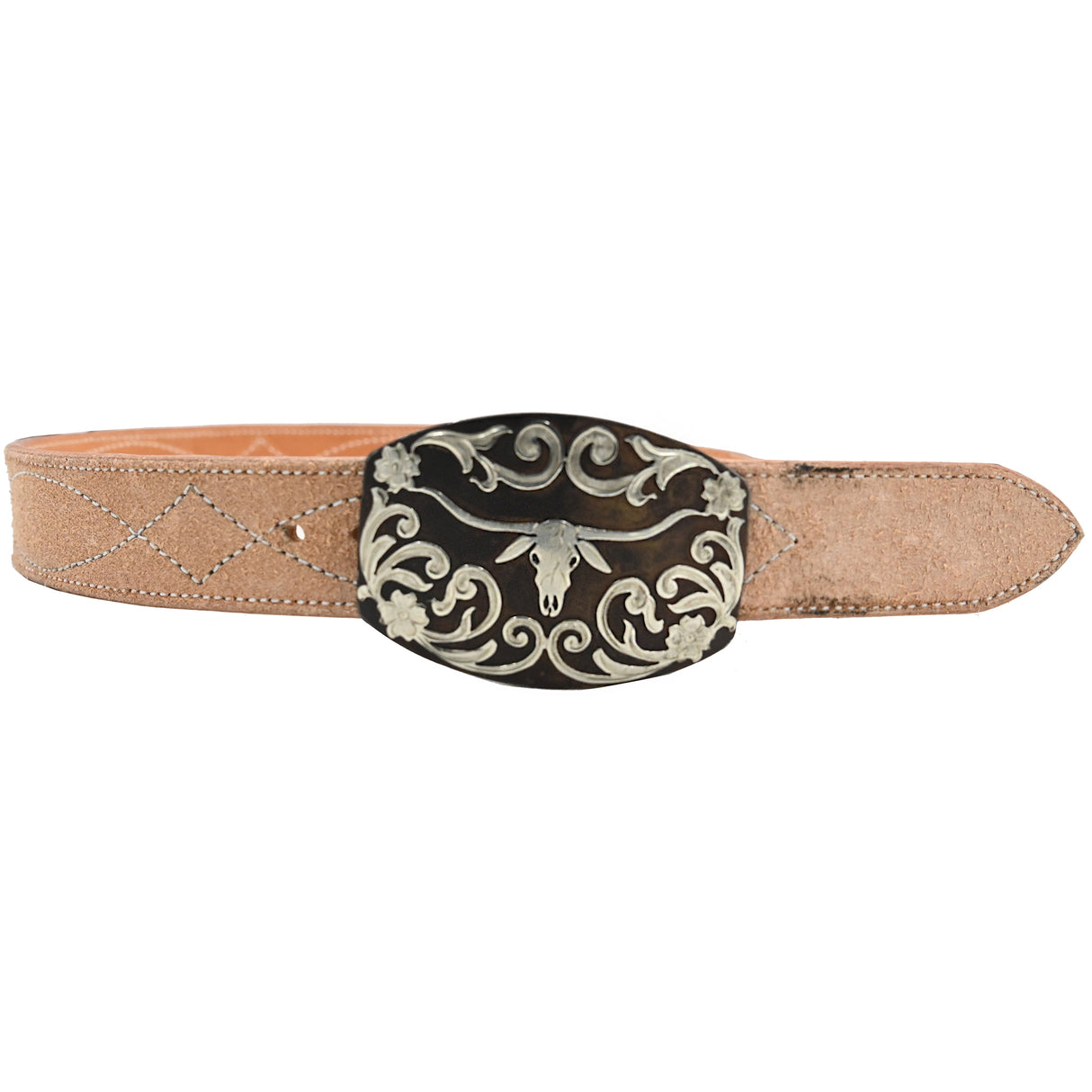 Cowperson Tack 1 1/2" Rusted Steel Longhorn Belt Buckle