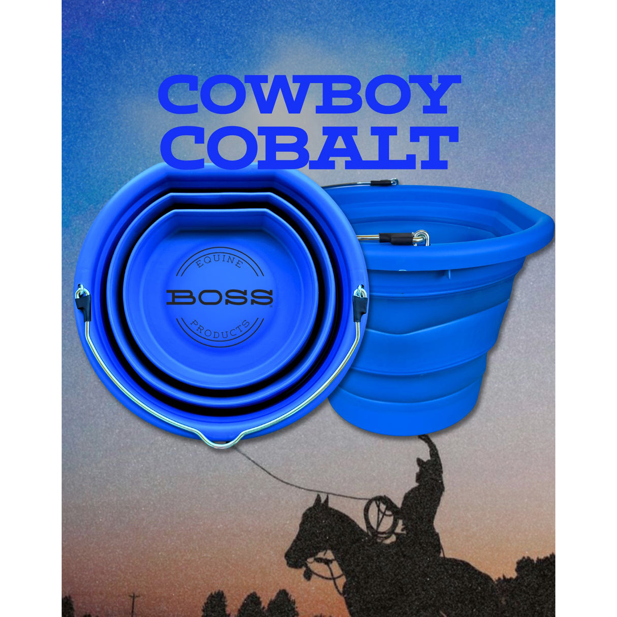 Boss Bucket Collapsible Flat Back Bucket- Cowboy Cobalt