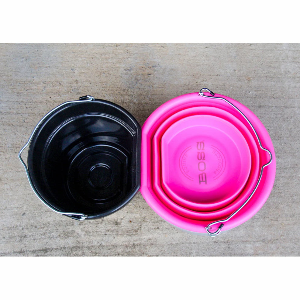 Boss Bucket Collapsible Flat Back Bucket- Neon Pink
