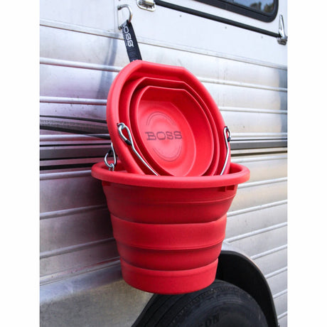 Boss Bucket Collapsible Flat Back Bucket- Red