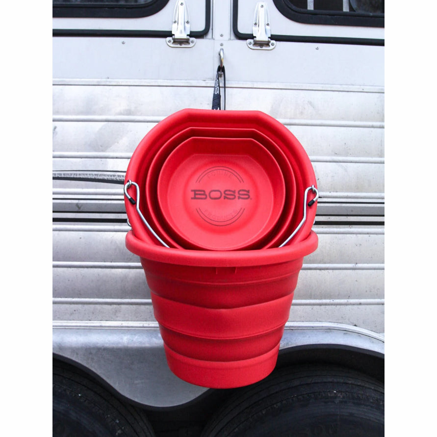 Boss Bucket Collapsible Flat Back Bucket- Red