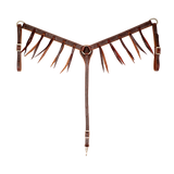 Cowboy Tack 1 1/4" Chocolate Harness Leather Breast Collar w/ Latigo Strings