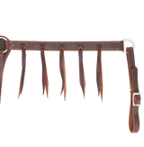 Cowboy Tack 1 1/4" Chocolate Harness Leather Breast Collar w/ Latigo Strings