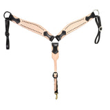 San Saba Equine Roughout Breastcollar with Chocolate Buckstitch