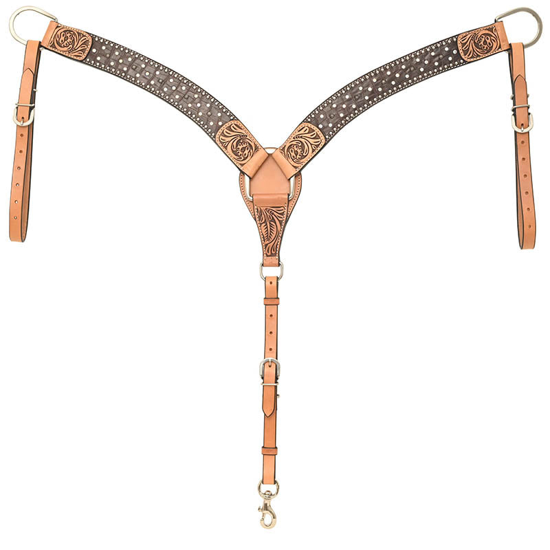 Rafter T Ranch Co. Breast Collar with Brown Gator Print
