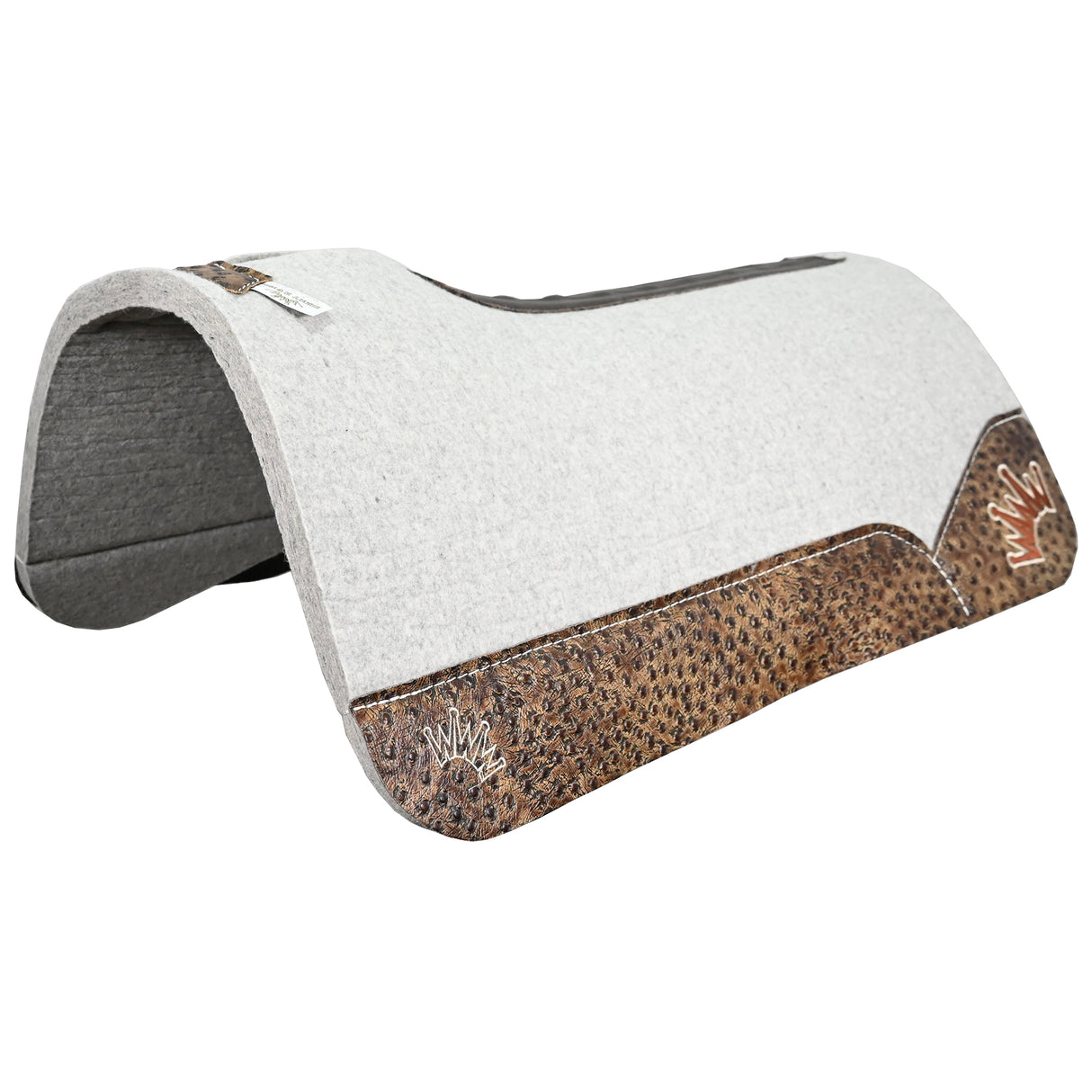 Best Ever 1" Kush Pad with Mocha Ostrich Wear Leathers and Beige/Brown Crown- 32"x32"
