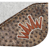 Best Ever 1" Kush Pad with Mocha Ostrich Wear Leathers and Beige/Brown Crown- 32"x32"