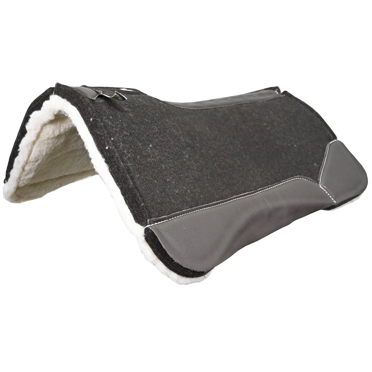 Best Ever 1" OG Fleesar Series Saddle Pad with Brown Wear Leathers- 30"x30"
